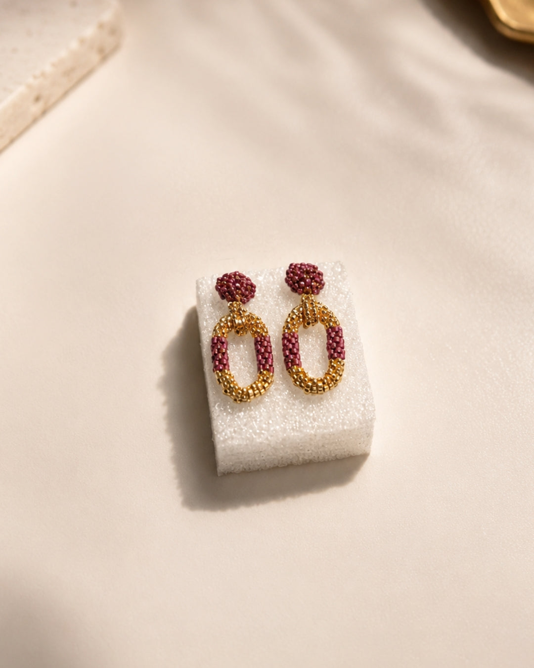 Aretes amatista dorada