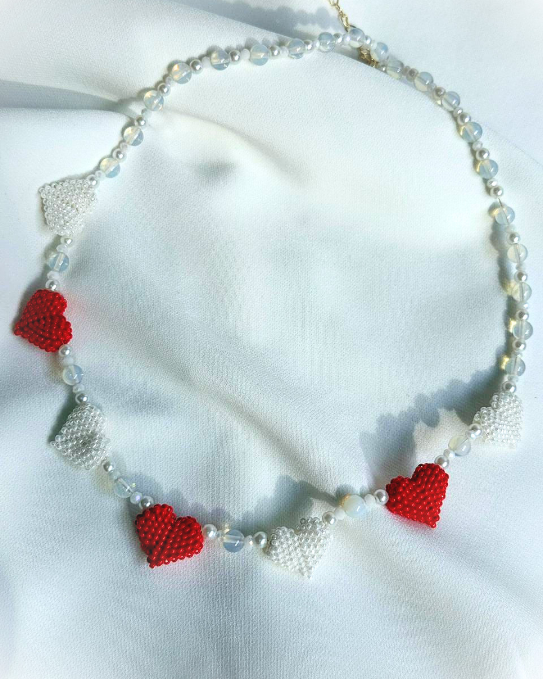 Collar multi corazón rojo