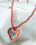 Collar chunky corazón rojo y blanco